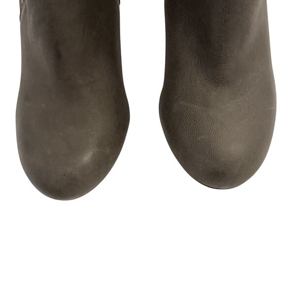 Aldo Booties Women's Gray Buckle Leather 4" Heels Round Toe Sz 9 - Picture 7 of 10